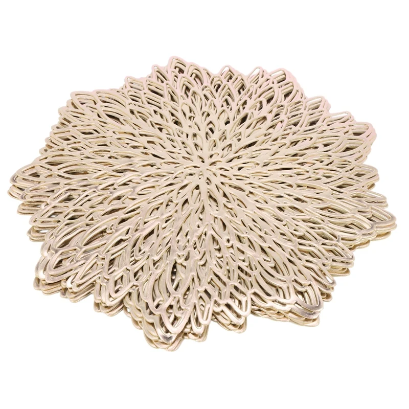 

10 Pack Pressed Vinyl Metallic Placemats/Charger/Wedding Accent Centerpiece --Flower