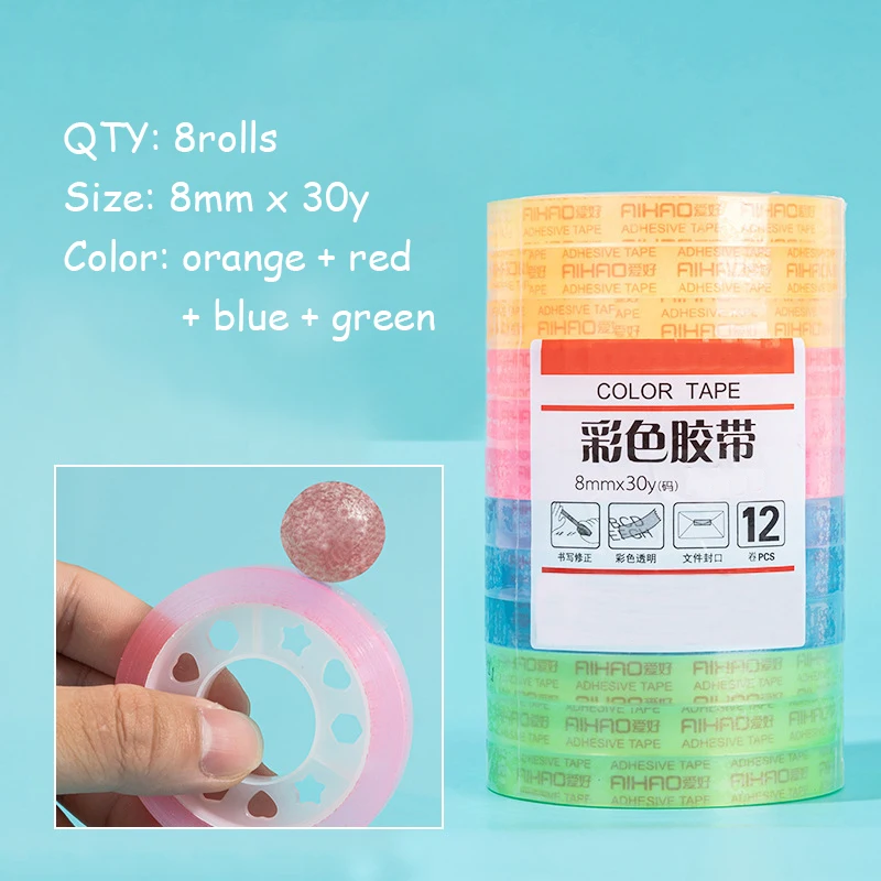 

12 Pcs Diang Colored Ball Tape 27 Yard Sticky Ball Decompression Ball Hard Tape DIY Ball Sticky Unzip Colored Tape Toy for Kids