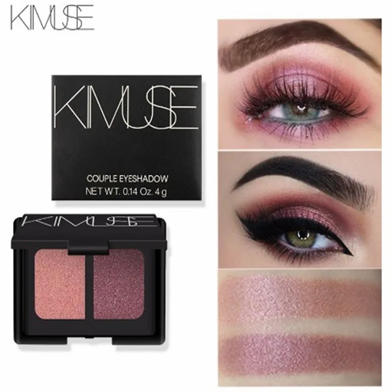 KIMUSE 2 цвета двойные Eeyshadow Shimmer Блеск Shimmer Eye Shadow Platte Smoky Eye Makeups maquillaje тени для век