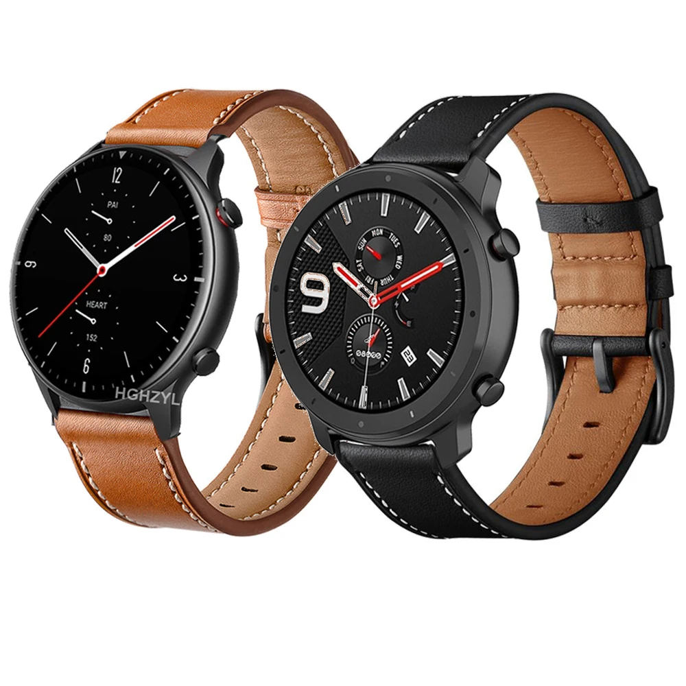 Ремешок для часов из натуральной кожи сменный Браслет Huami Amazfit GTR2 2e 47 мм 42