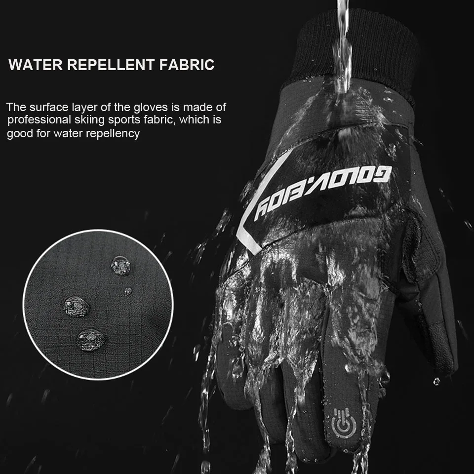 Лыжные перчатки для сенсорного экрана зимние ветрозащитные Нескользящие