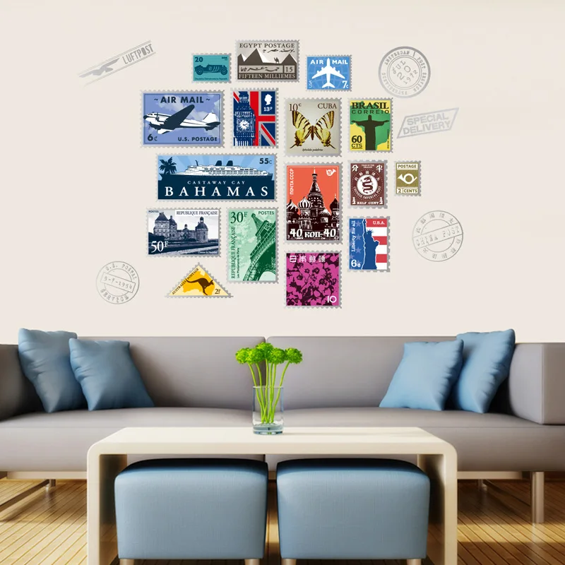 Творческий современный штамп альбом стены печать наклеек коллекция для Гостиная