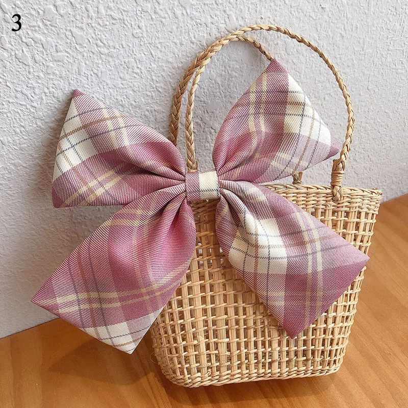 

New Japanese-style Hair Clip Large Bow Women Hairpin Spring Clip Hair Bow Bow Hairpins Barrettes Hair Accessories Lattice Print
