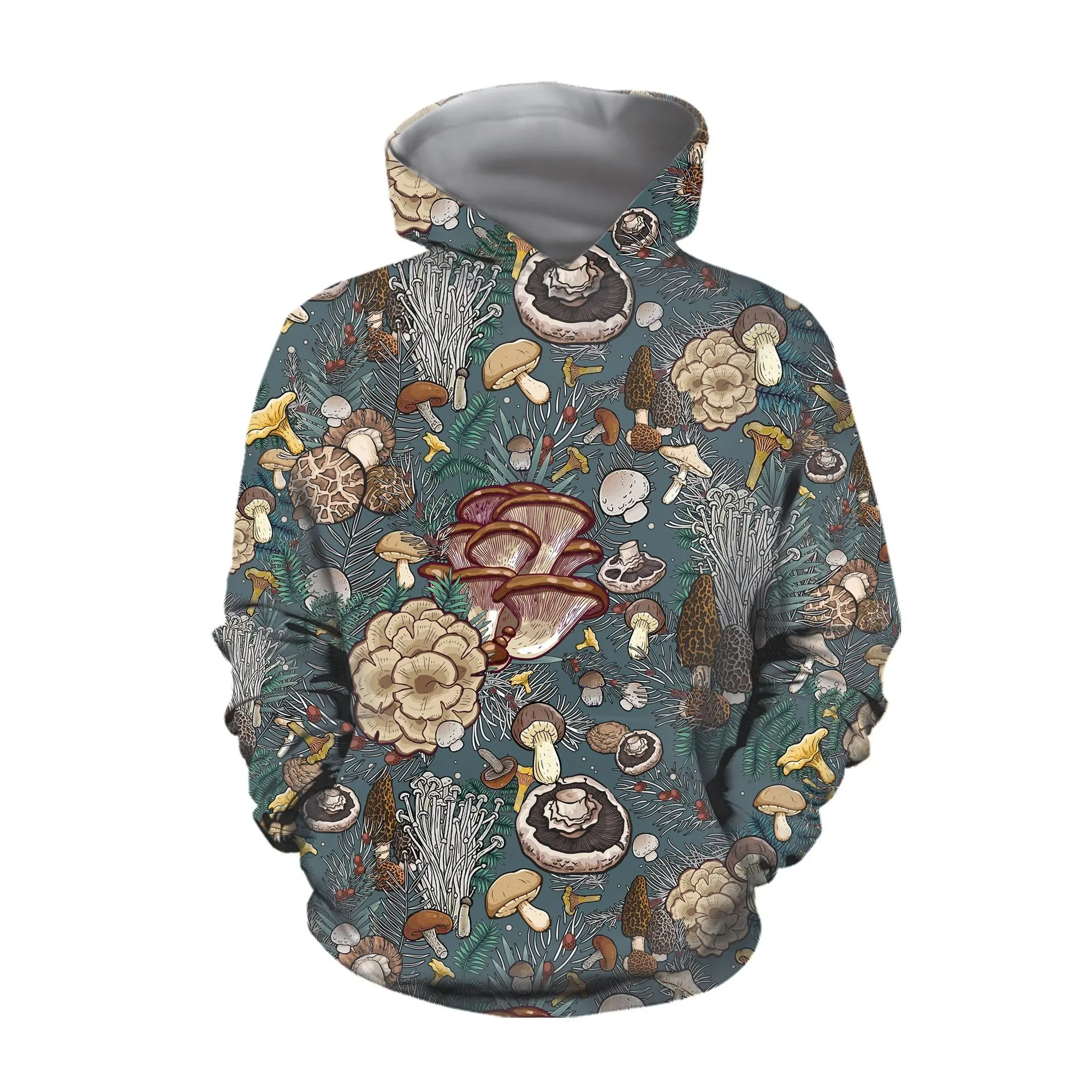 

Новинка, модная толстовка унисекс с 3D принтом, мужская и женская толстовка, уличная одежда, худи с рисунком леса и грибов