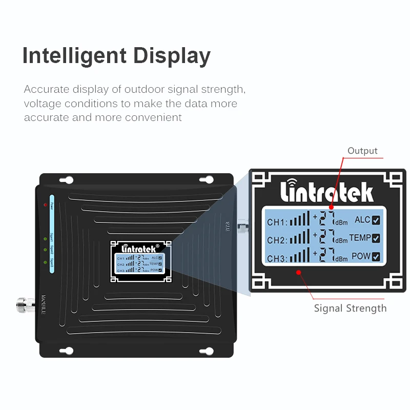 Lintratek трехполосный повторитель 850 МГц CDMA 1800 2100 2G 3G 4G GSM UMTS LTE усилитель мобильного