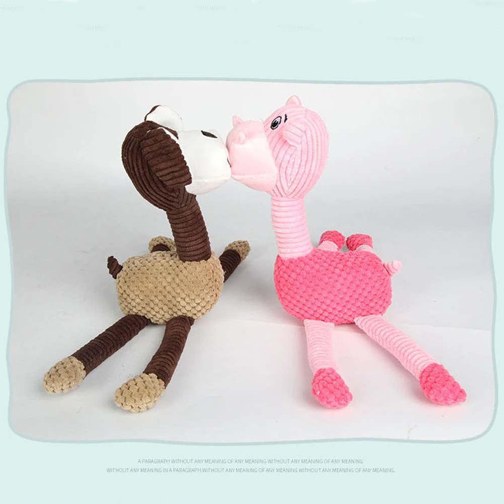 

Pet Plush Chew Sound Toy Cartoon Dog Shape Puppy Molar Squeaky Toy Dogs Clean Teeth Interative Training Playing Toys