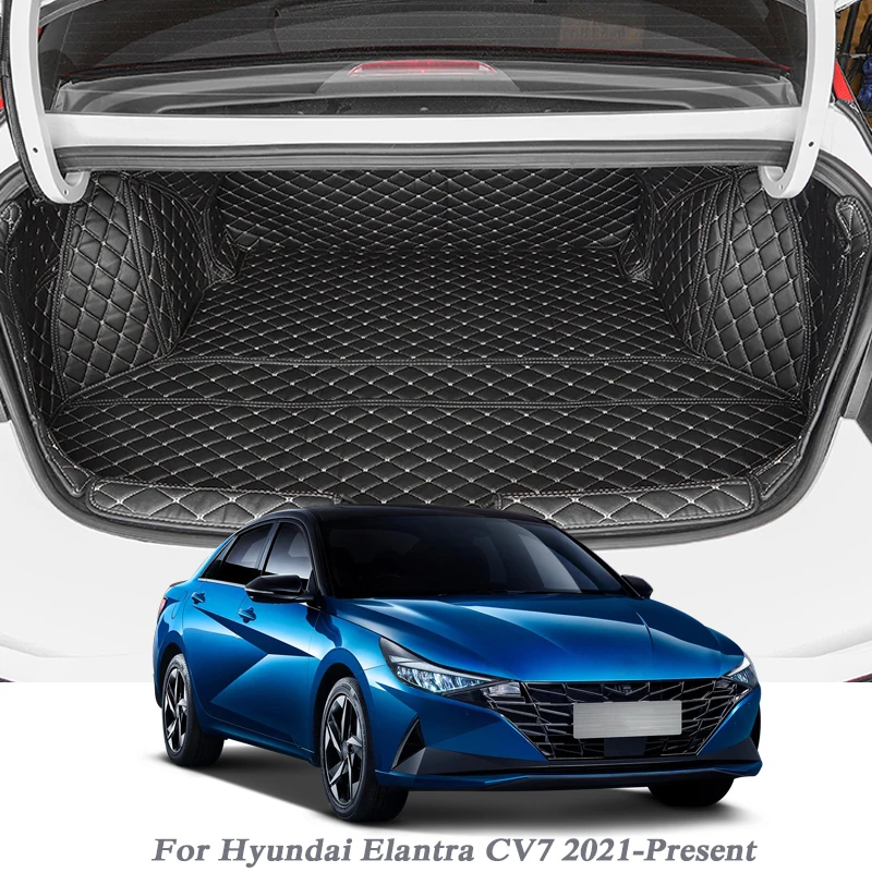 

Car Styling PU Leather Trunk Mat Rear Liner Cargo For Hyundai Elantra CV7 2021-Present LHD Carpet Protector Pad Auto Accessory