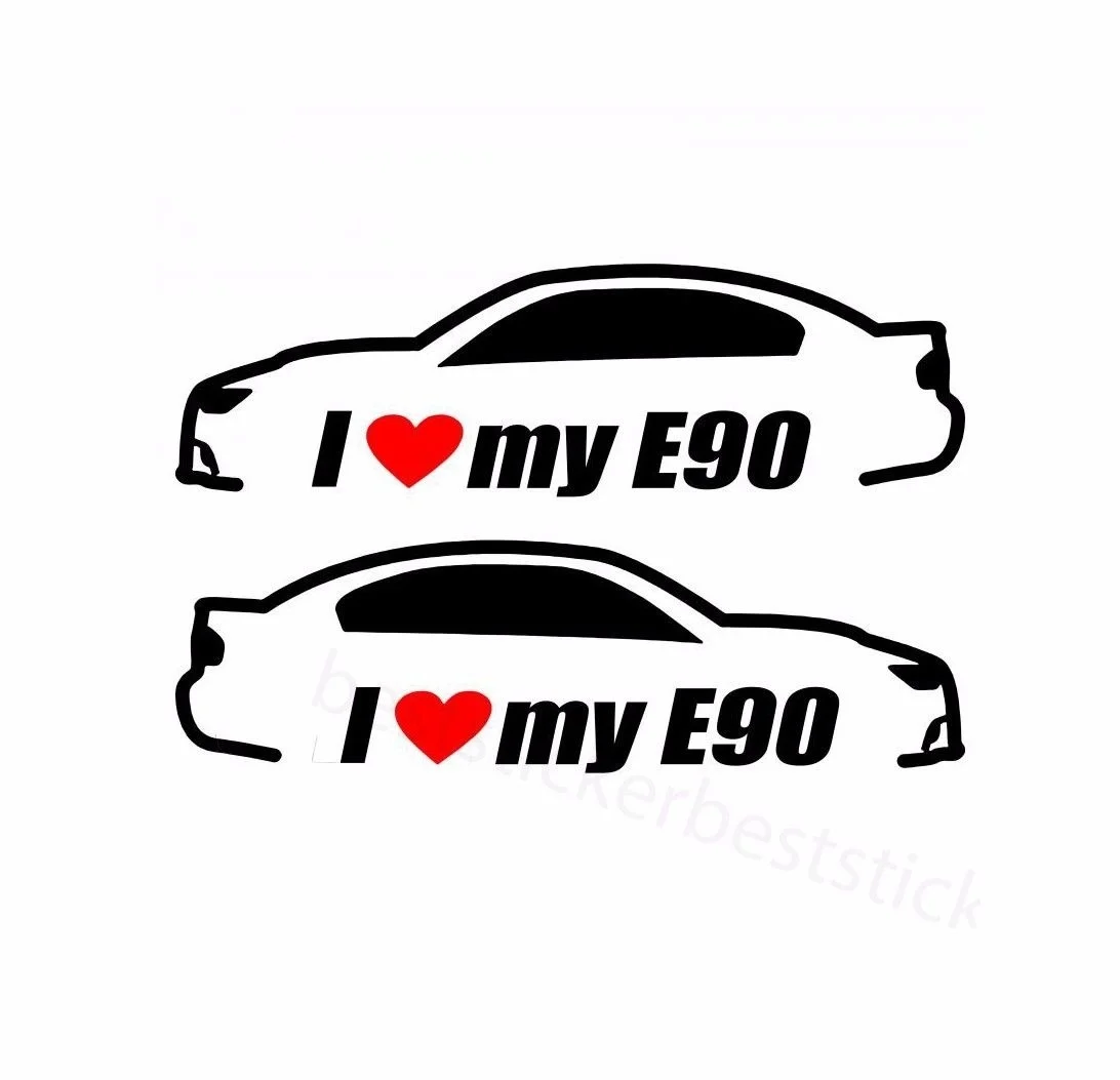 

Наклейка виниловая для 2x I Love My E90 BMW