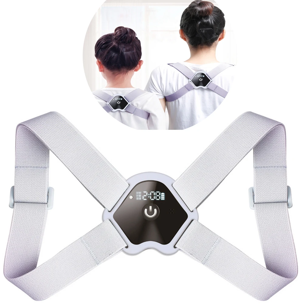 

Smart Voice Posture Corrector Children LCD Display Timing Counting Posture Correction Belt Vibration Reminder Back Corrector