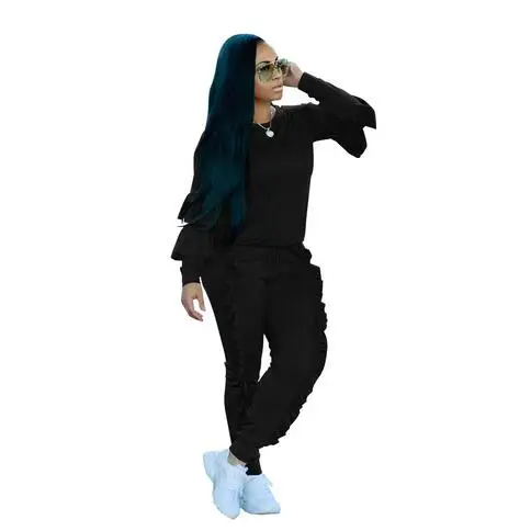 Большие размеры комбинезон с воланом из двух частей женские комбинезоны