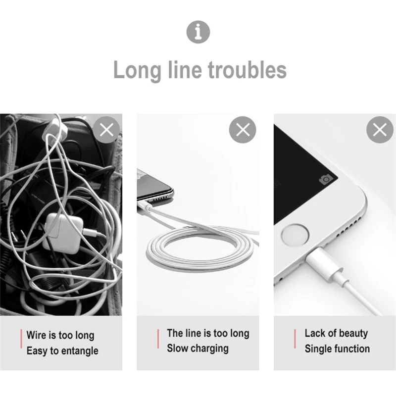 Многофункциональный usb кабель для iPhone/Type C/Micro USB зарядный аксессуар ключей