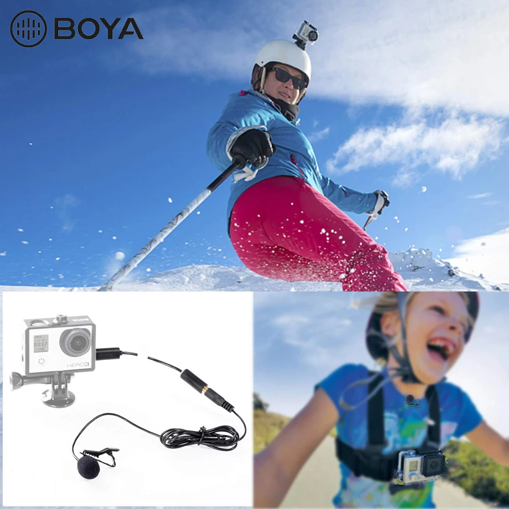 BOYA BY LM20 Pro 3 5 мм Клип Спорт Externe Microfoon всенаправленный зажим микрофон мини USB Voor GoPro