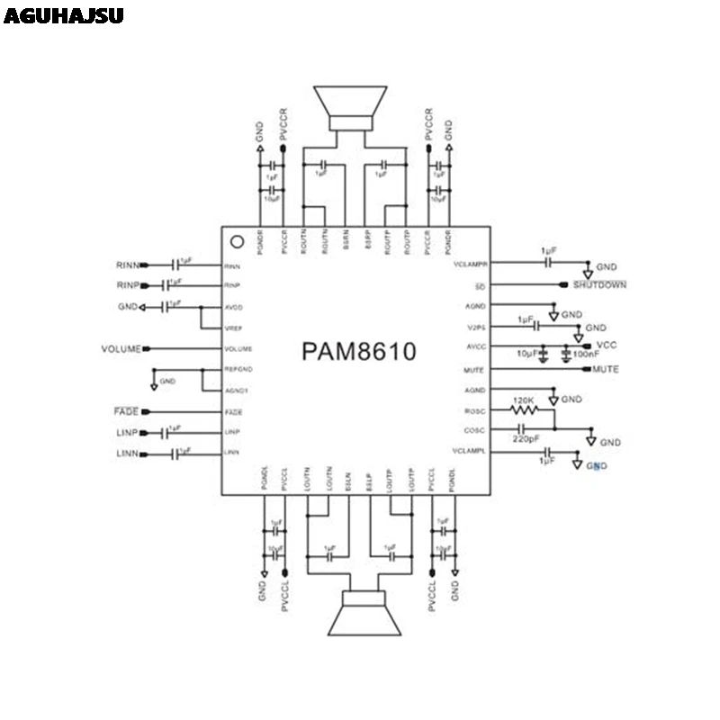 Плата цифрового усилителя мощности PAM8610 1 шт./лот 2x15 Вт двухканальная стерео мини