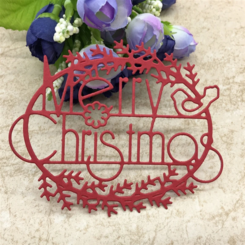 Счастливого Рождества металлические Вырубные штампы сделай сам крафтовые