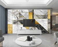 beibehang papier peint custom modern minimalist geometric marble pattern three dimensional golden line tv background wallpaper