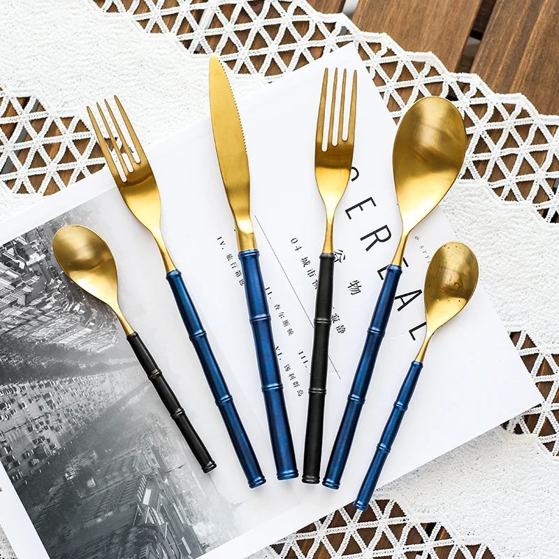 

Nordic Black Household Tableware Set Luxury Creativity Eco Friendly Stainless Steel Dinner Set Vaisselle Home Decoration Ec50cj