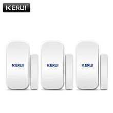 KERUI 3pcs/lot Wireless Magnetic Door Sensor Detectors 433Mhz Door Alarm For Home Alarm System Door Sensor Alarme De Porte