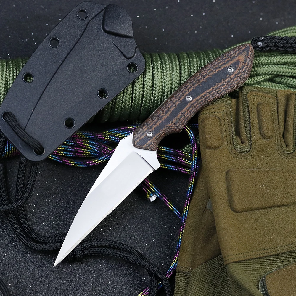 

JONGSUN 2388 Fixed Knife 8Cr13MOV Blade Double Color G10 Handle Outdoor Camping Pocket Rescue Kitchen Fruit EDC Tactical Tool