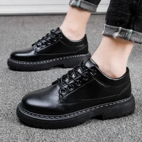 2020 spring new leather mens casual leather work shoes high quality men anti slip big head leather shoes men driving shoes
