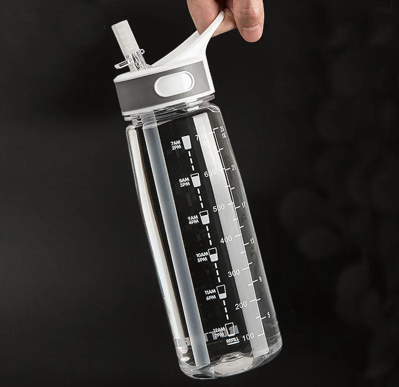 Спортивная бутылка для воды дорожная портативная с соломинкой вместительный