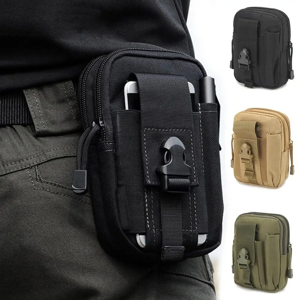 

Men'S Sports Waist Bag Military Fan Tactical Purse Outdoor Running Mobile Phone Pockets Waterproof Multifunctional Overgo Belt