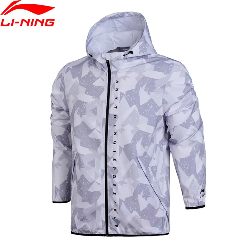 (Код Break) Li-Ning Мужская трендовая ветровка с капюшоном Повседневная Толстовка