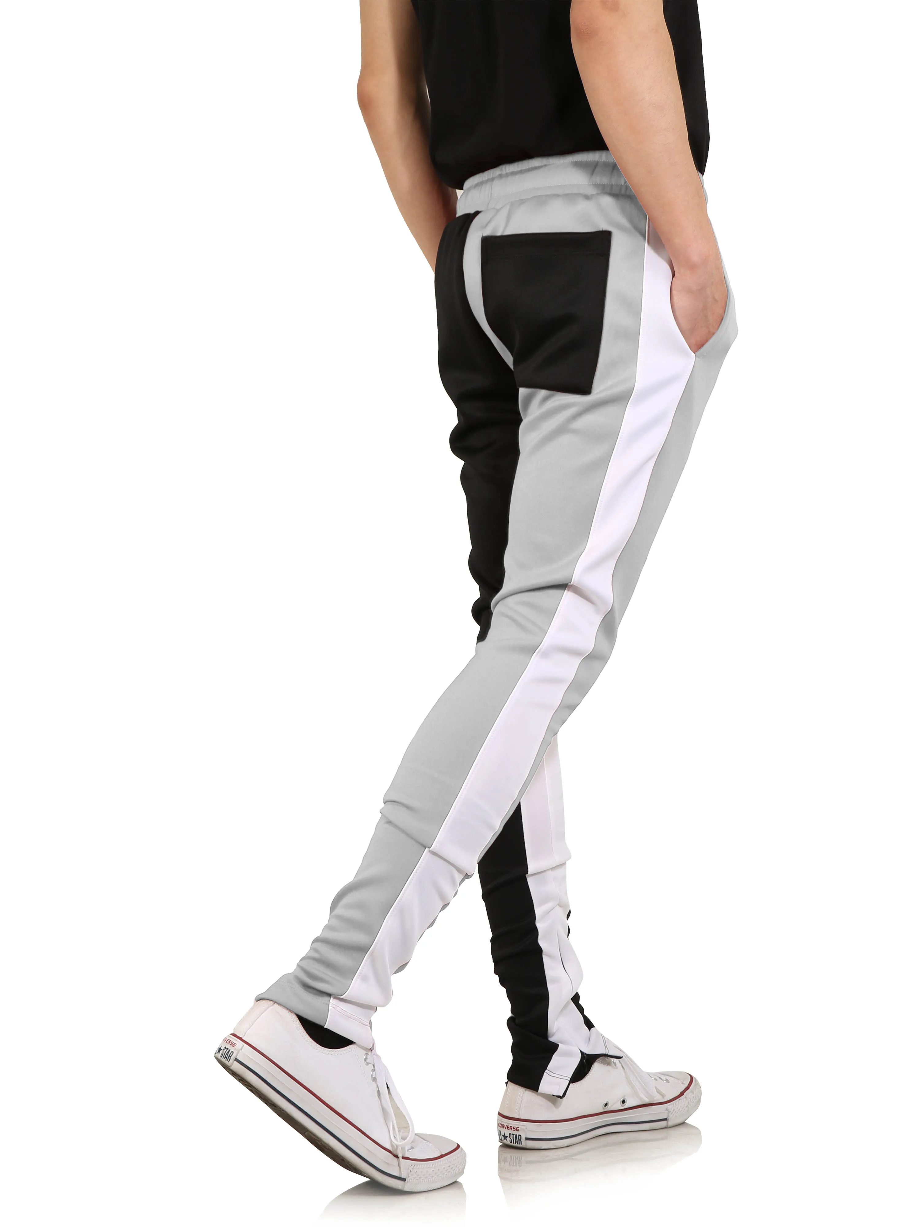 Мужские Slim Fit Пот Штаны Drawstring полосатый спортивный Штаны Цвет Блок Лоскутная Бег Брюки спортивные хип-хоп брюки повседневные штаны