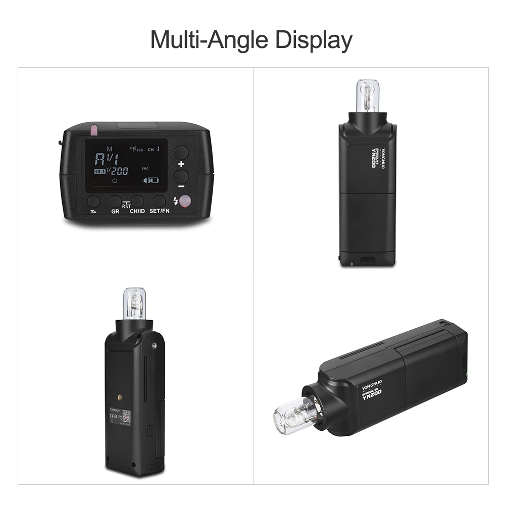 YONGNUO YN200 TTL HSS 2 4G 200W литиевая батарея с USB Type C совместимый YN560 TX (II)/YN560 Pro/YN862 для Canon