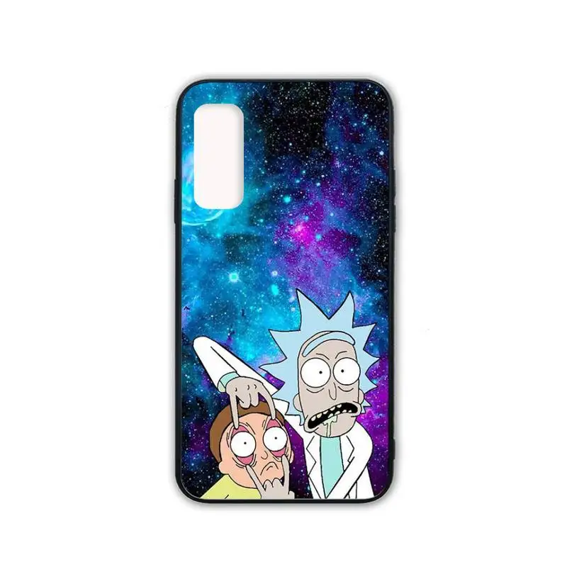 

YJY Ricky Morty Silicone black case coque for Samsung galaxy s6 s7 edge s8 s9 s10 s10 lite s20 ULTRA plus cover