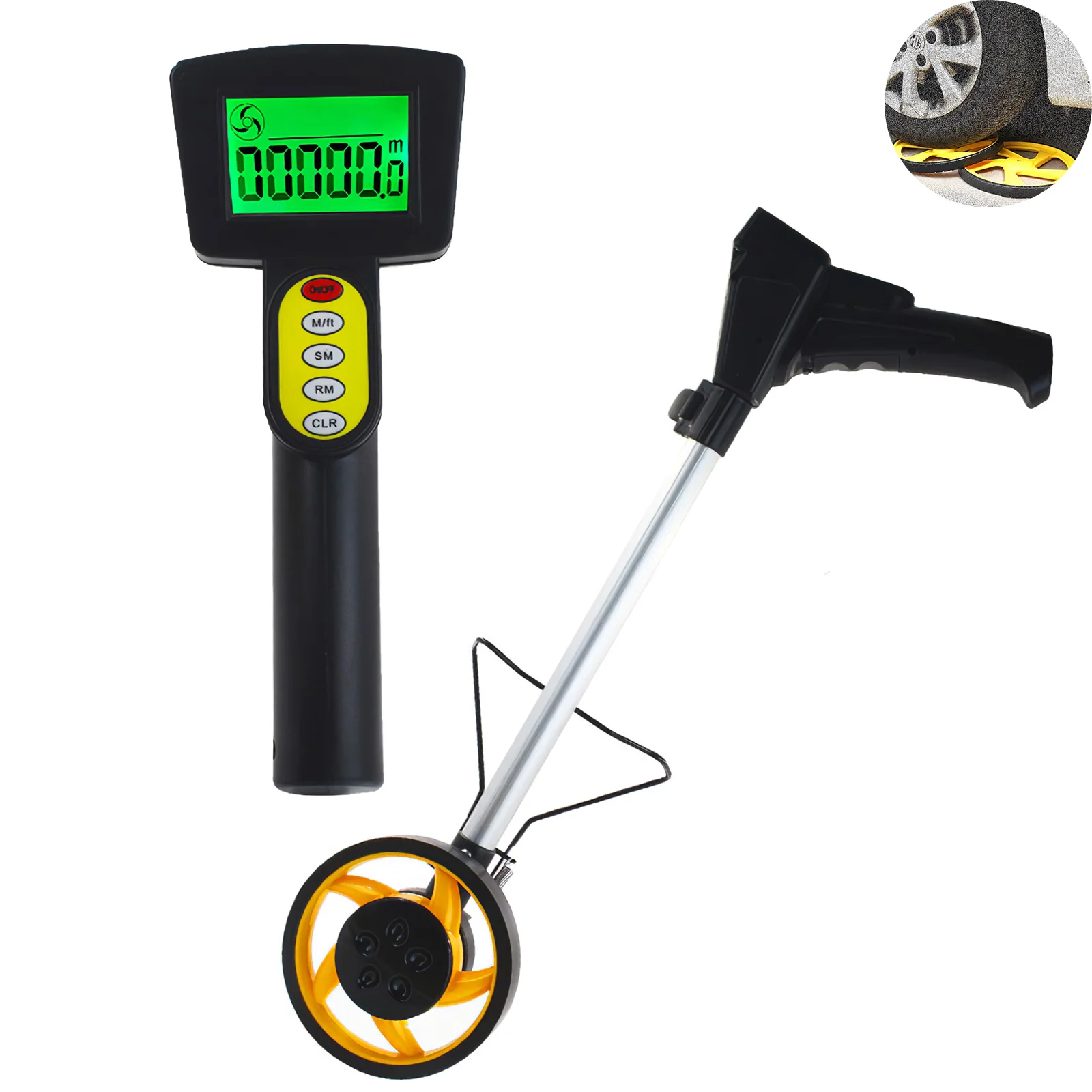 

0-9999.9m Distance Measuring Wheel Diameter Long Distance Instrument Measuring Wheel Digital Display Measuring Instrument