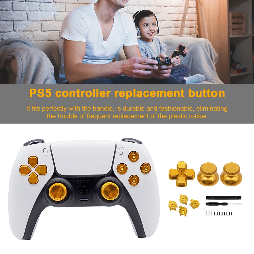 

Для контроллера PS5, запасная клавиша, геймпад, джойстик, декоративная кнопка для большого пальца, элементы питания