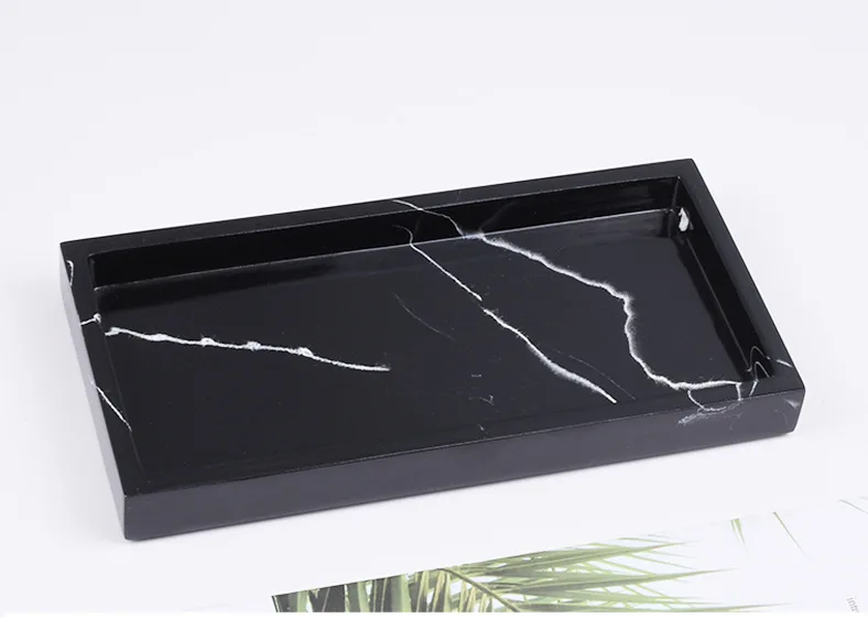 

High-end hotel resin tray creative marble storage tray bathroom toiletries tray jewelry tray