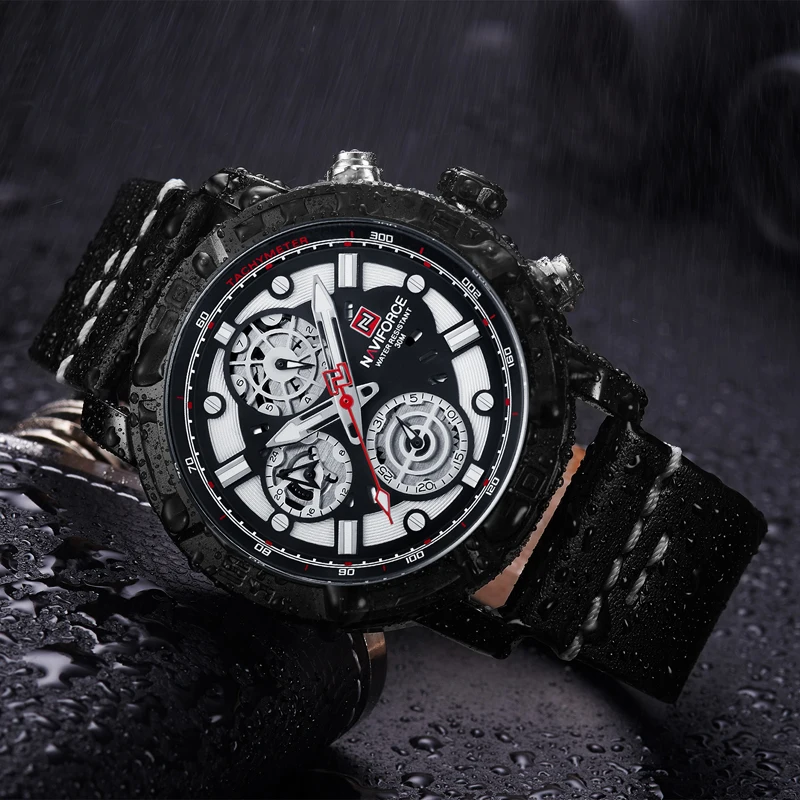 Часы NAVIFORCE мужские кварцевые аналоговые с датой 24 часа спортивные военные