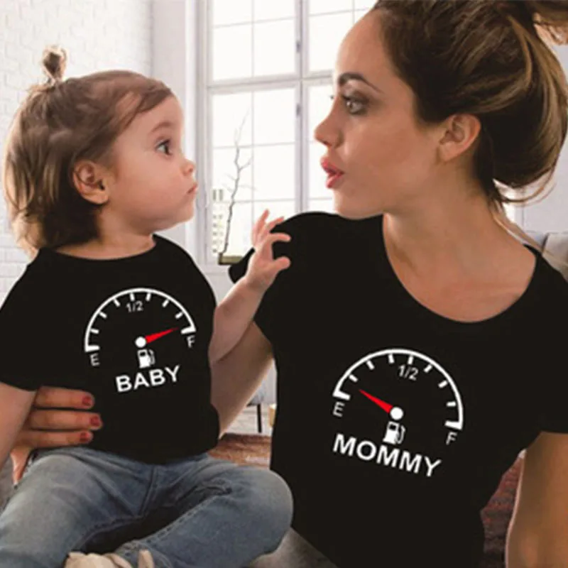 Летняя семейная футболка с коротким рукавом принтом для отца мамы