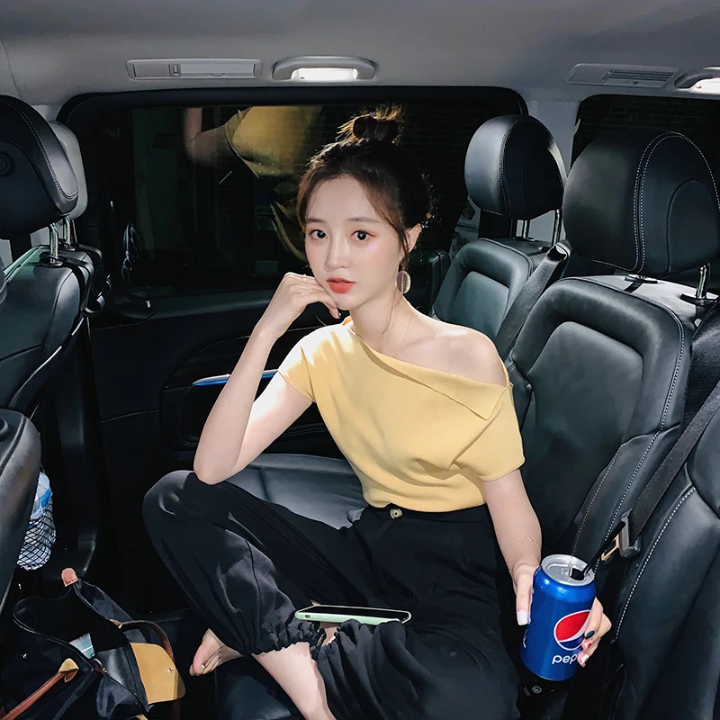 Коварный топ с открытыми плечами Женская летняя обувь чувство дизайна нишу в