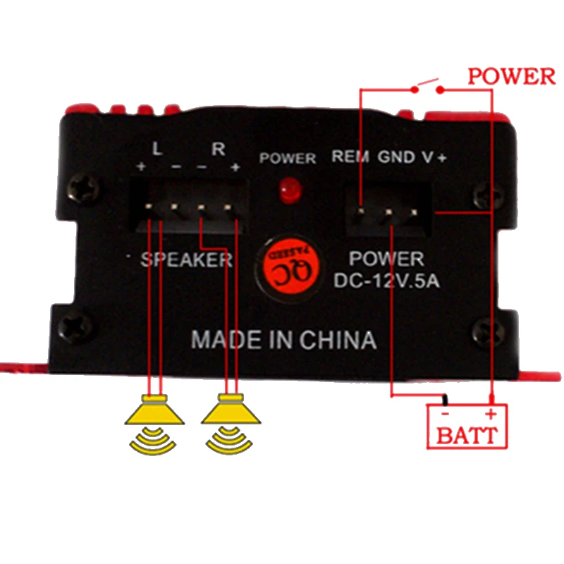 Сабвуфер усилитель автомобиля Динамик адаптер звукосниматель динамик 12V 2CH Hi Fi