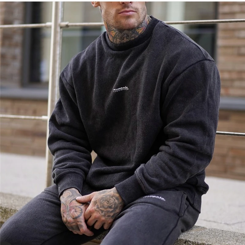 

Bodybuilding Fitness Hoodie Cotton Pullover Casual Sport Jogging Tops Gym Running Long Sleeve Coats Fall Men Clothing