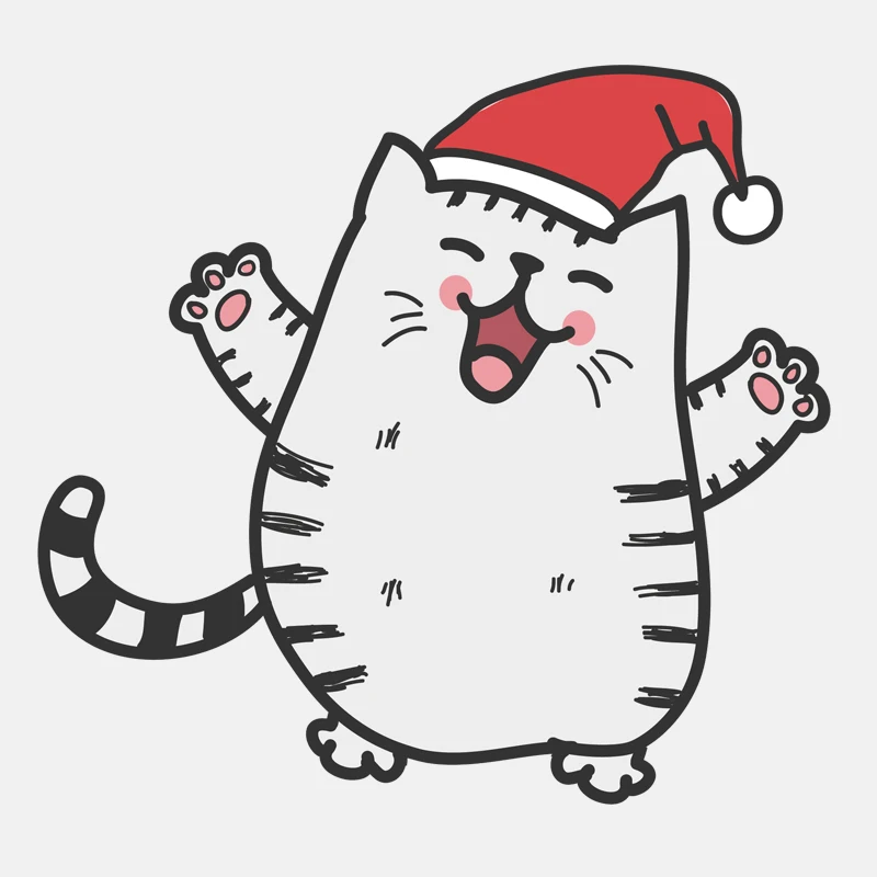 

Funny Cat Wearing A Christmas Hat Car Sticker Mirror Car Styling Accessories Vinyl Motorcycle Decal PVC Protector Decal14*13cm