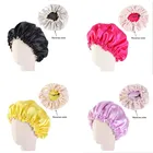 Детские мягкие Двухсторонняя Атласная капота двойной Слои Регулируемый ночной сон крышка капота, детский головной убор, кепка бейсболка Уход за волосами шапочка для От 2 до 7 лет детская одежда