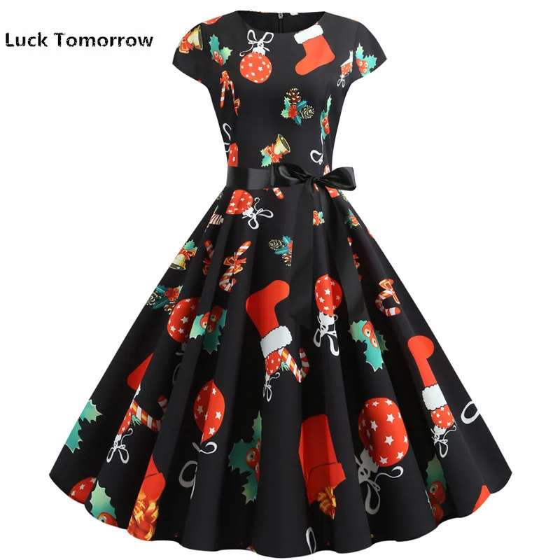 Женское винтажное платье в стиле 50-60-х годов с круглым вырезом | Женская одежда