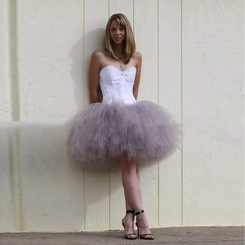 

Photo shoot Women Skirts Puffy Knee Length Skirt Elastic Waistband faldas Tutu Skirt Tulle Saias jupe femme 2021