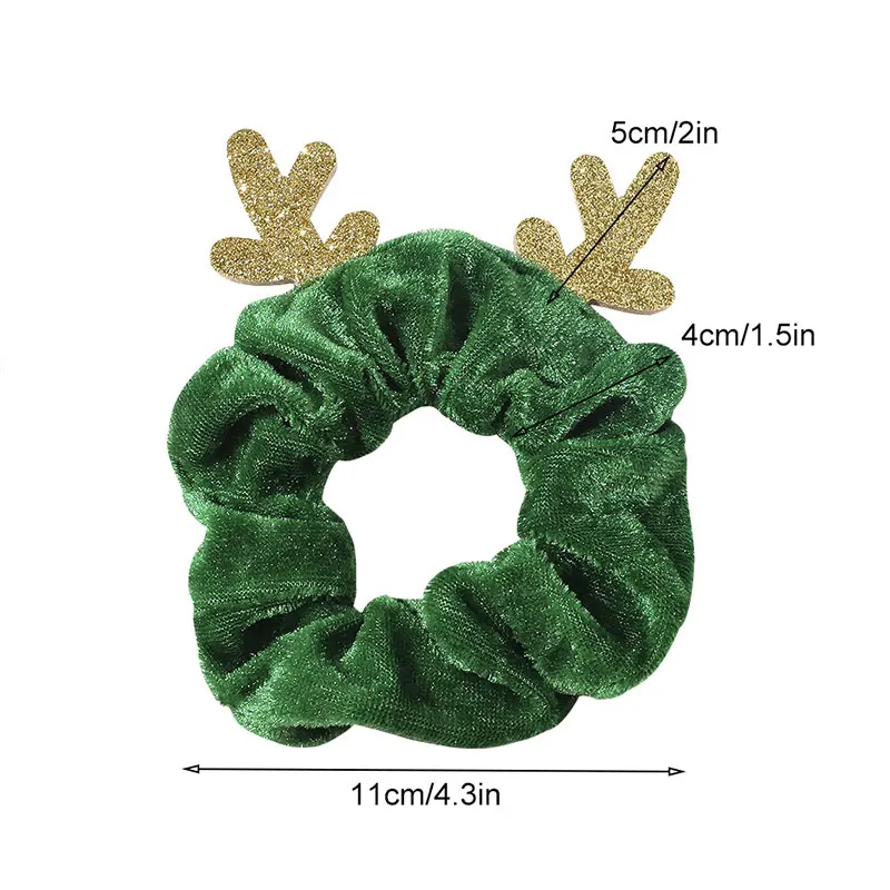 

Christmas Hair Tie Rope Women Velvet Scrunchies Elastic Hair Bands Soft Hair Ring Elk Flannel Ponytail Holder Hair Accessories