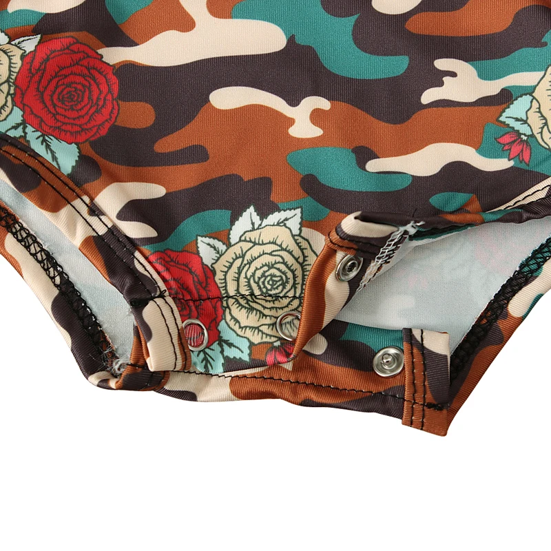 Камуфляжная хлопковая одежда с цветочным принтом для новорожденных девочек