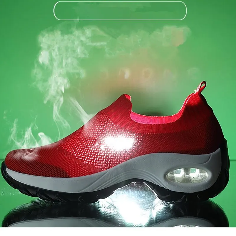 Женские кроссовки для бега новая сетчатая дышащая вязаная женская спортивная