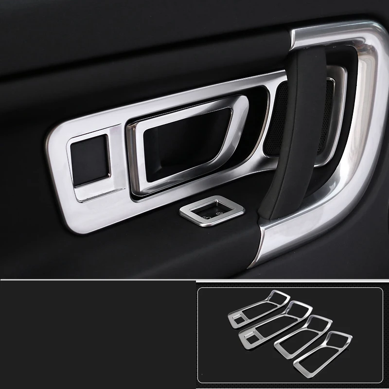 

matt silver abs car door interior handle frame trims chrome for land rover discovery sport 2014 2015 2016 2017 2018 2019 L550