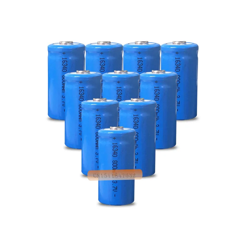 2 x перезаряжаемый CR123A 16340 800mAh 3,7 V литий-ионный аккумулятор