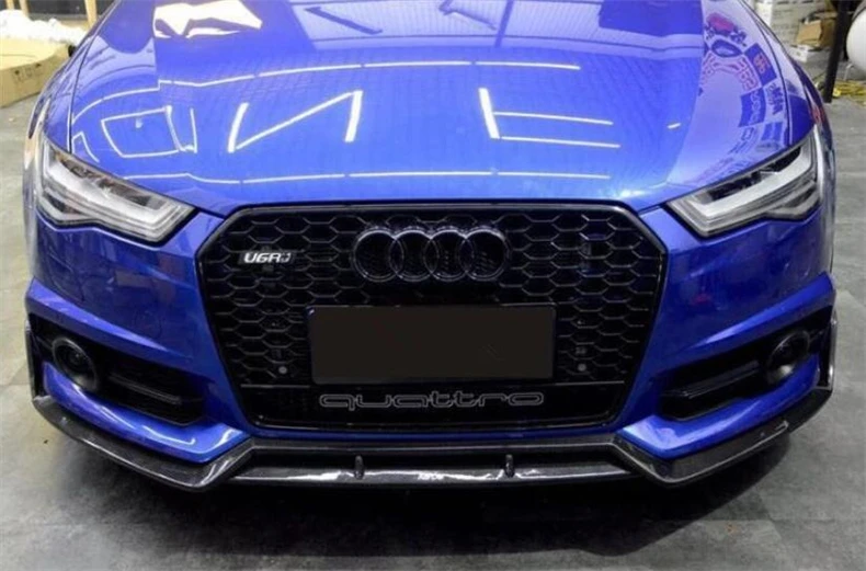 For Audi A6 S6 RS6 C7.5 2015 2016 2017 2018 Carbon Fiber Front Bumper Diffuser Lip Spoiler High Quality Car Accessories | Автомобили и