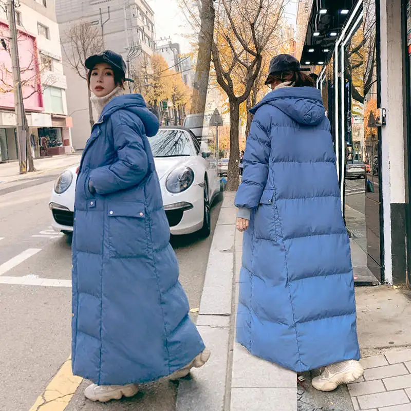 Супер длинные зимние парки пуховик с хлопковой подкладкой Женская куртка