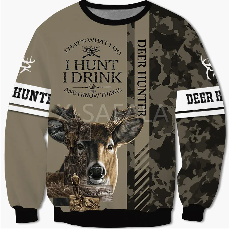 

Hunting Animal Deer Hunter 3D All Print Hoodie Man Women Harajuku Outwear Zipper Pullover Sweatshirt Casual Unisex Jacket style3