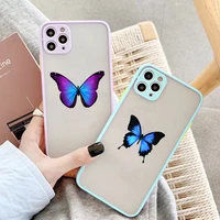 blue purple butterfly aesthetic phone case for iphone 11 12 pro max for iphone 6s 7 8 plus se 2020 x xs max xr hard back cover